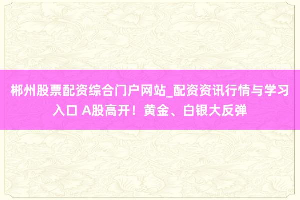 郴州股票配资综合门户网站_配资资讯行情与学习入口 A股高开！黄金、白银大反弹