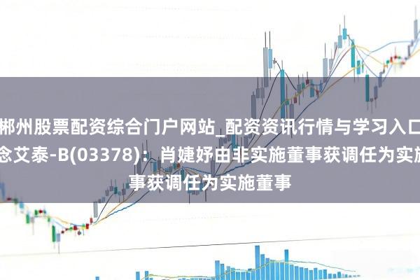 郴州股票配资综合门户网站_配资资讯行情与学习入口 翰念念艾泰-B(03378)：肖婕妤由非实施董事获调任为实施董事