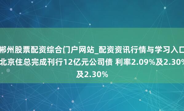 郴州股票配资综合门户网站_配资资讯行情与学习入口 北京住总完成刊行12亿元公司债 利率2.09%及2.30%