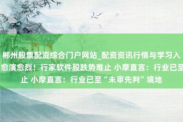 郴州股票配资综合门户网站_配资资讯行情与学习入口 “AI替代躁急”愈演愈烈！行家软件股跌势难止 小摩直言：行业已至“未审先判”境地