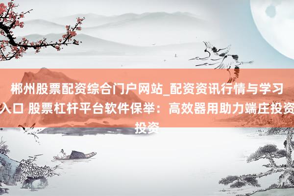 郴州股票配资综合门户网站_配资资讯行情与学习入口 股票杠杆平台软件保举：高效器用助力端庄投资